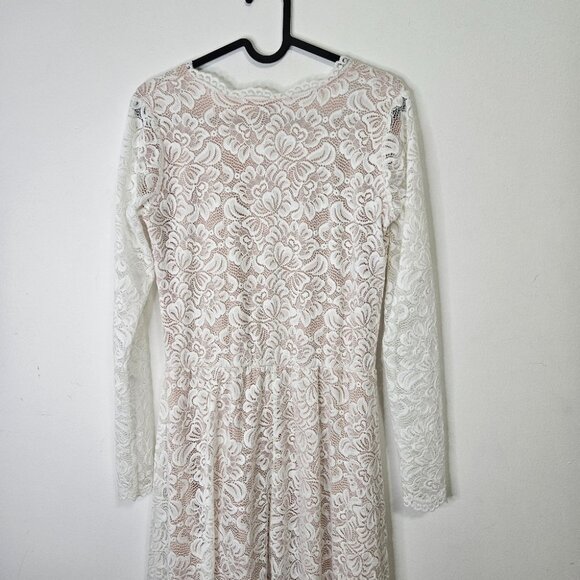 Bush Street Couture Bridal Faux Wrap Lace Wedding Dress S-M Bohemian Romantic - Picture 8 of 11